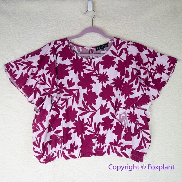 New! Eloquii floral‎ print flutter sleeves top, plus size 20 - Picture 1 of 7